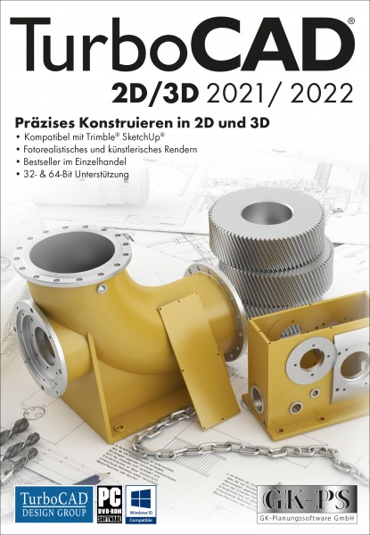 TurboCAD 2D/3D 2021/2022 1-PC Dauerlizenz Windows, ESD Lizenz Download KEY