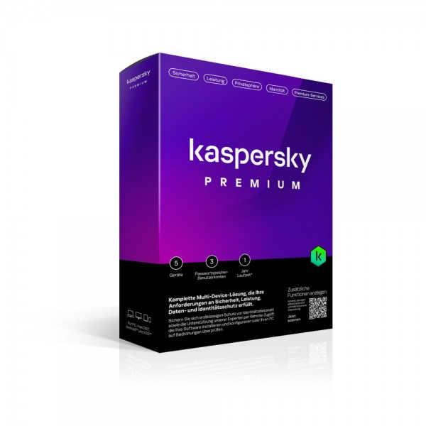 Kaspersky Premium 2024 5-Geräte / 1-Jahr Total Internet-Security BOX KEYCARD