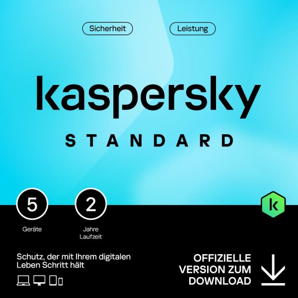 Kaspersky Standard (5 Geräte- 2 Jahre) ESD Lizenz Download KEY