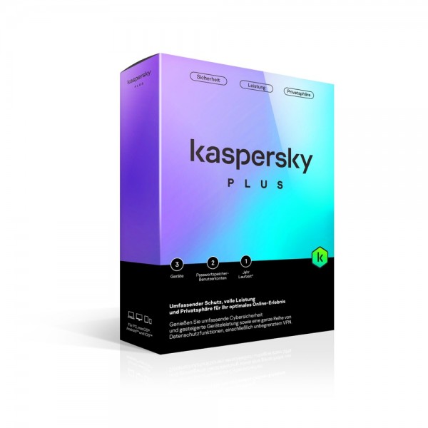 Kaspersky PLUS 2024 3-Geräte 1-Jahr InternetSecurity WIN/MAC/Android BOX KEYCARD
