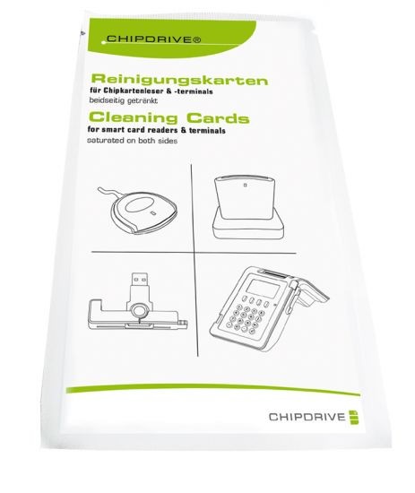 CHS SCR Cleaning-Card 20 Reinigungskarten für Chipkartenleser (20er-Pack)