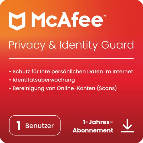 McAfee Privacy &amp; Identity Guard 1-Nutzer / 1-Jahr Android / iOS ESD Download KEY