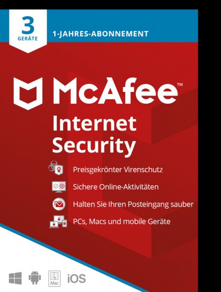 McAfee Internet Security 3-Geräte / 1-Jahr #BOX